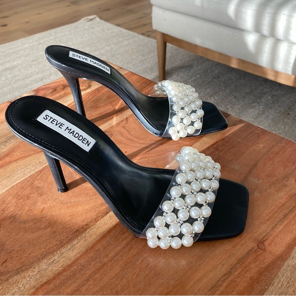 New Steve Madden Sift Pearl PVC Heels - Picture 2 of 6